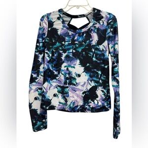 Fabletics Mina L/S Rashguard  Abstract Print Long Sleeve Top  Sz Large NWT